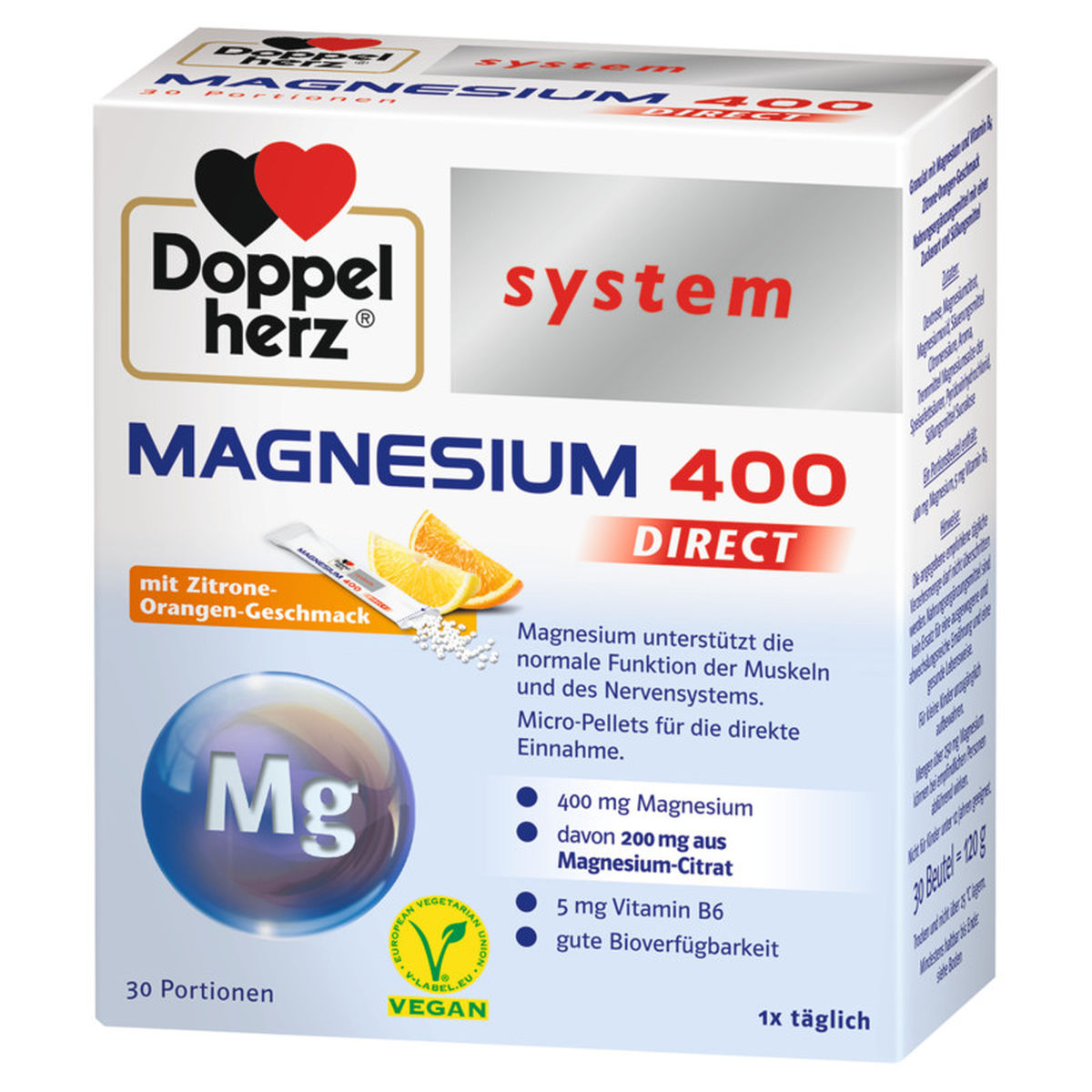 DOPPELHERZ Magnesium 400 DIRECT system Pellets