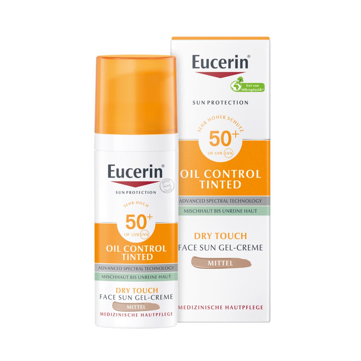 EUCERIN Sun Oil Control tinted Creme LSF 50+ mitt.