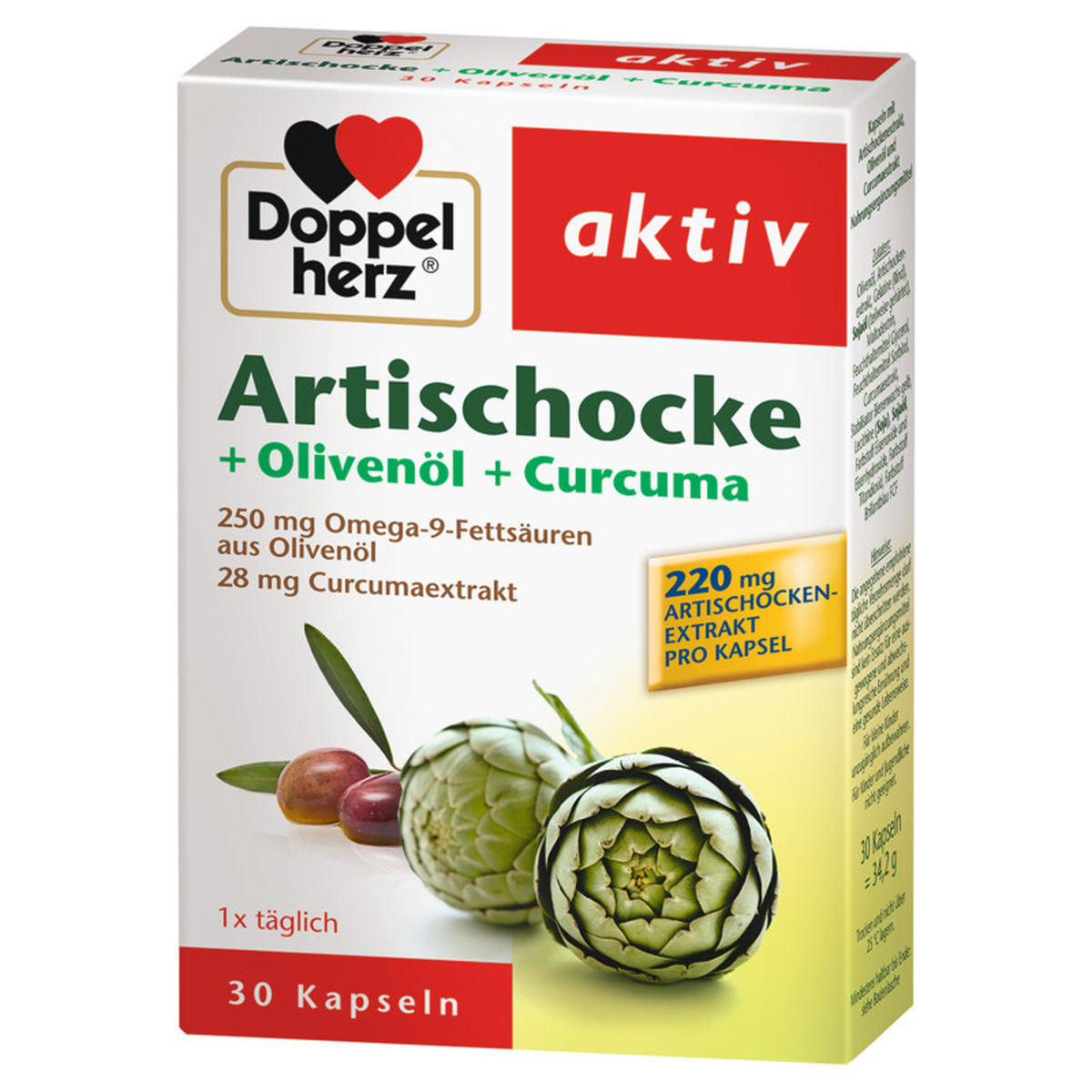 DOPPELHERZ Artischocke+Olivenl+Curcuma Kapseln