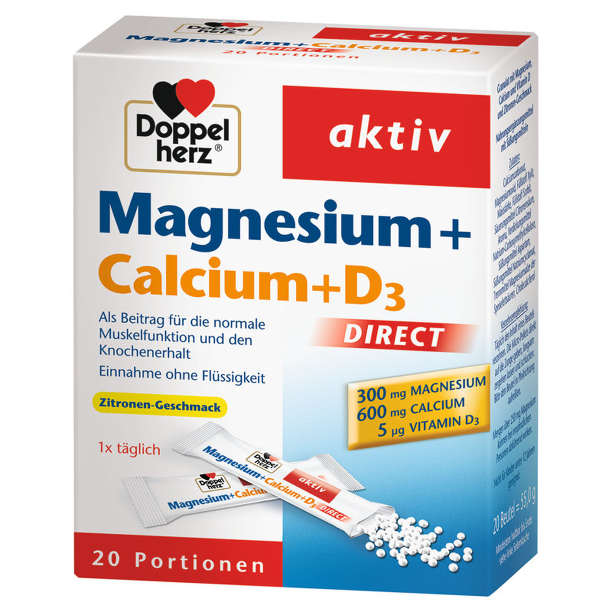 DOPPELHERZ Magnesium+Calcium+D3 DIRECT Pellets