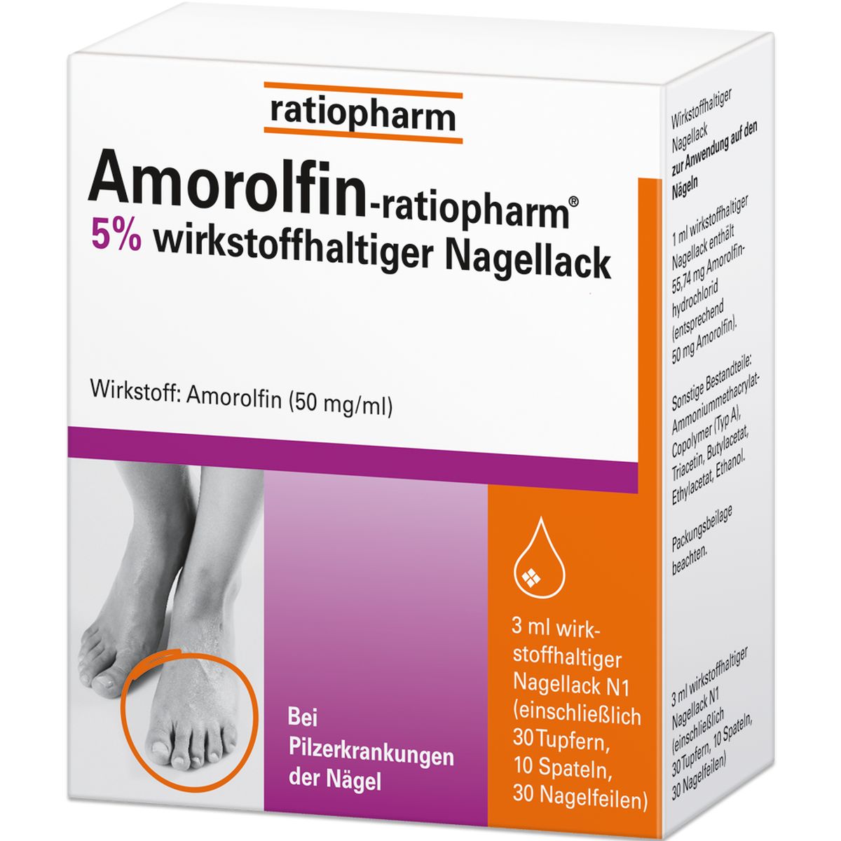 AMOROLFIN-ratiopharm 5% wirkstoffhalt.Nagellack