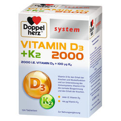 DOPPELHERZ Vitamin D3 2000+K2 system Tabletten