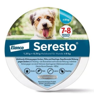 SERESTO 1,25g + 0,56g Halsband fr Hunde bis 8kg