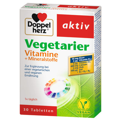 DOPPELHERZ Vegetarier Vitamine+Mineralstoffe aktiv