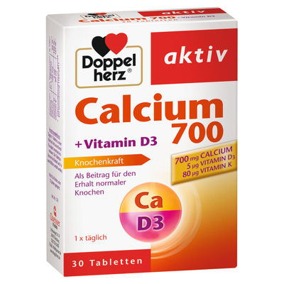 DOPPELHERZ Calcium 700+Vitamin D3 Tabletten