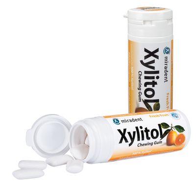 MIRADENT Xylitol Chewing Gum Frucht